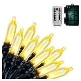 Koxly Christmas Lights, Battery Operated String Lights 18ft 50 LED Mini String Lights, Waterproof Lights with Remote Timer 8 Modes, Indoor Outdoor Garden Party Wedding Xmas Tree Decoration, Warm White