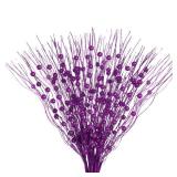 Jmkcoz 12 Pack Christmas Glitter Curly Spray Picks Berry Stems Wispy Willow Christmas Berry Picks Sprays Glittered Twigs for Christmas Tree Topper Wreath Garland Decoration Floral Arrangement (Purple)