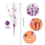 Jmkcoz 12 Pack Christmas Glitter Curly Spray Picks Berry Stems Wispy Willow Christmas Berry Picks Sprays Glittered Twigs for Christmas Tree Topper Wreath Garland Decoration Floral Arrangement (Purple)
