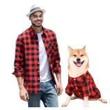 Harbyel Dog Shirts Plaid Dog Shirt Dog Clothes for Small Medium Large Dogs Owner and Pet Shirts are Sold Separately