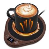PUSEE Coffee Mug Warmer - Electric Large Candle Warmer Plate with 4H Auto Shut Off, 3-Temp Settings Cup Heater for Desk, Tea, Milk, Cocoa