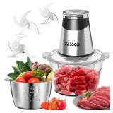 FASSCO Food Processors, Electric food Chopper, Meat Grinder with 2 Bowls (8 Cup+5 Cup),400W Copper Motor - 3 Bi-Level Blades for Meat,Vegetables,Onion, Garlic, Salad, Baby Food, Nuts, Ice Cube