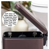 Homie Soft Close, Slim Trash Can 1.6 Gallon with Anti - Bag Slip Liner and Lid, Use as Mini Garbage Basket, Slim Dust Bin, or Decor in Bathroom, Restroom, Kitchen, or Bedroom (Bronze)