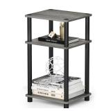 Furinno JUST Side Table, 3-Tier End Table, Open Shelves Night Stand, Bedside Table, Toolless Assembly, for Living Room, Bedroom, Bathroom, French Oak