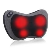 APXPF Shiatsu Neck and Back Massager with Heat - Deep Tissue Massage Pillow for Neck, Back & Shoulders Pain Relief, Ergonomic Design Electric Massager for Home, Car, Office Use, Gray