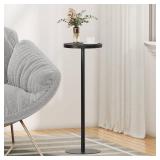 TUTOTAK Tall Round Side Table, Small End Table, Set of 2, Beside Table, Drink Table, Pedestal Side Table, livingroom, Black TB01BK0652