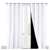 NICETOWN White 100% Blackout Curtains for Windows, Super Heavy-Duty Black Lined Total Darkness Drapes for Bedroom, Privacy Assured Window Treatment for Patio (Pack of 2, 52 inches W x 108 inches L)
