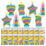 Deekin 36 Sets Sand Art Kits for Kids Create Your Own Clear Sand Art Bottles with Funnels and Sticks, DIY Colored Bottles Crafts for Boys Girls