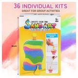 Deekin 36 Sets Sand Art Kits for Kids Create Your Own Clear Sand Art Bottles with Funnels and Sticks, DIY Colored Bottles Crafts for Boys Girls