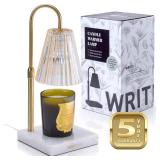 WRITMUS Candle Warmer Lamp with Dimmer & Timer- Wax Melt Warmer Fits All Candle Size - 2 Bulbs Included (White Marble)