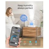 Dreo Smart Humidifiers for Bedroom, Top Fill 4L Supersized Humidifier Large Room with 28 dB, 36H Runtime, Touch/APP/Voice Control, Nightlight, Cool Mist Humidifiers for Baby, Plants, Indoor, White