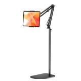 Tablet Floor Stand with 4.5LB Heavy Metal Base,Overhead Bed Phone Stand Angle Height Adjustable Holder, Universal Phone Mount for iPad iPhone Pro Air Mini, Samsung Tab, Kindle, E-Readers...
