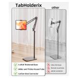 Tablet Floor Stand with 4.5LB Heavy Metal Base,Overhead Bed Phone Stand Angle Height Adjustable Holder, Universal Phone Mount for iPad iPhone Pro Air Mini, Samsung Tab, Kindle, E-Readers...