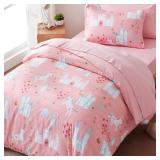SLEEP ZONE Cute Printed Kids Duvet Cover Set Twin Size 2 Pieces - Super Soft Comforter Cover with 1 Pillow Sham, Easy Care Zipper Closure (Unicorn Castle, Twin)