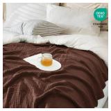 Carriediosa 100% Cotton Muslin Throw Blanket 50\" X 70\" Throw XL Sizeï¼4-Layers Summer Gauze Throws for Bed Couchï¼Soft Lightweight Breathable Linen Blankets Bedspread for Adults All Seasonï