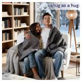 YnM 15lbs Weighted Blanket for Adults, Heavy Bed Throw Blanket with Cooling Glass Beads for All Season Use, Ideal for ~90lbs (48x72 Inches, Twin/Full, Dark Grey)