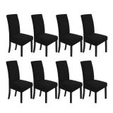 Dining Room Chair Slipcovers Dining Chair Covers Parsons Chair Slipcover Stretch Chair Covers for Dining Room Set of 8,Black