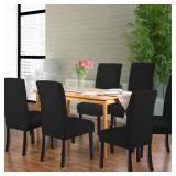 Dining Room Chair Slipcovers Dining Chair Covers Parsons Chair Slipcover Stretch Chair Covers for Dining Room Set of 8,Black