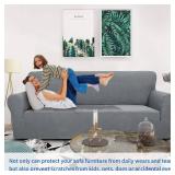 ZNSAYOTX 1 Piece Jacquard Couch Covers for 3 Cushion Couch Living Room High Stretch Sofa Cover Pets Dogs Friendly Anti Slip Thickened Slipcovers Furniture Protector (Sofa, Light Grey)
