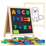 INNOCHEER Magnetic Letters and Numbers for Toddlers, Magnetic Board for Kids, ABC Alphabet Magnets, Educational Dry Erase Board - Whiteboard & Chalkboard for Toddlers Writing & Drawing Kids Toys