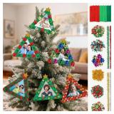 Amyhill 36 Set Christmas Craft Kits Winter Crafts DIY Stick Christmas Ornaments DIY Picture Frames Craft Set Xmas Tree Ornaments Decoration Make Your Own Holiday Crafts Party Favors