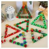 Amyhill 36 Set Christmas Craft Kits Winter Crafts DIY Stick Christmas Ornaments DIY Picture Frames Craft Set Xmas Tree Ornaments Decoration Make Your Own Holiday Crafts Party Favors