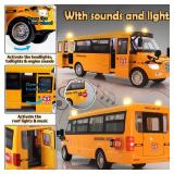 CORPER TOYS School Bus Toy Die Cast Vehicles Yellow Large Alloy Pull Back 9