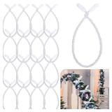 Zhengmy 16 Pcs 20 Inches Christmas Garland Ties Christmas Decorative Twist Ties for Banister Reusable and Flexible Twist for Xmas Home Decorations Holiday Craft Wrapping (White)