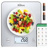 Bisonbody Smart Food Scale, Digital Kitchen Scale with App â Nutritional Calculator for Calories, Macros, Protein, 5 Units, LCD Display, Tare Function, Portion Control, for Cooking & Meal Prep