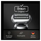 Braun Series 7 Electric Shaver Replacement Head, Easily Attach Your Shaver Head for a Shave as efficient as Day one, Compatible with New Generation Series 7 Shavers, 74S, Silver