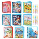 CMTOOP 8 Pack Reusable Water Coloring Books for Toddlers, Paint with Water Books,Mess-Free Coloring Book, Portable Educational Doodle Drawing Toy, Improving Children