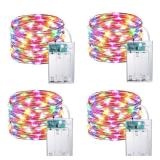 Joomer LED Fairy Lights Battery Operated, 4 Pack Each 16FT 50 LED Cuttable Starry Lights with Timer for Bedroom, Parties, Wedding Christmas Indoor Decor (Multicolor)