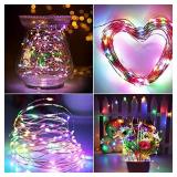 Joomer LED Fairy Lights Battery Operated, 4 Pack Each 16FT 50 LED Cuttable Starry Lights with Timer for Bedroom, Parties, Wedding Christmas Indoor Decor (Multicolor)