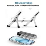 ZenRich Foldable Laptop Stand â Ergonomic Aluminum Riser with 6 Adjustable Heights, Compatible with MacBook, Dell, Asus, HP, Lenovo, Samsung, Razer, MSI (Up to 15.6