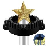 Menkxi 1 Pcs Christmas Tree Flag Pole Mega Topper Light Hook 7 x 5 x 1.75 Inch Christmas Tree Flag Pole Topper for Xmas Outdoor Decoration Patio Yard Holiday Party Supplies