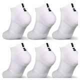 DEESEEUS Ankle Socks Athletic Running Low Cut Cushioned Anti-Blister Tab Sports Socks for Men Women 6 Pairs
