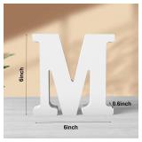 Zaruatu 6 Inch White Wood Letters Unfinished Wood Letters for Wall Decor Decorative Standing Letters White Block Letters for Craft Home Party Projects