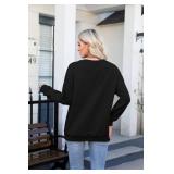 NANYUAYA Auntie Sweatshirt for Women Embroidered Cool Aunt Shirt Funny Letter Graphic Sweatshirts Long Sleeve Pullover Tops Black XL