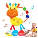 Baby Sensory Toys 0-6 3-6 Months,Infant Baby Musical Stuffed Animal Activity Soft Toys, 3+ Months Rattles Teething Toys for Babies,Tummy Time Toy Gifts for 0-3-6-12 Months Boys, Girls
