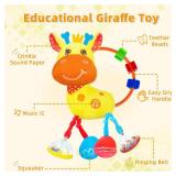 Baby Sensory Toys 0-6 3-6 Months,Infant Baby Musical Stuffed Animal Activity Soft Toys, 3+ Months Rattles Teething Toys for Babies,Tummy Time Toy Gifts for 0-3-6-12 Months Boys, Girls