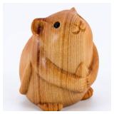 SUPVOX Wood Carving Hamster Figurine Cute Statue for Home Decor Miniature Wood Craft Ornament for Garden Tabletop and Shelf and Water-Resistant Design
