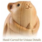 SUPVOX Wood Carving Hamster Figurine Cute Statue for Home Decor Miniature Wood Craft Ornament for Garden Tabletop and Shelf and Water-Resistant Design