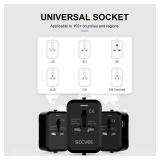 Universal Travel Adapter with USB C, International Power Plug Adapter All in One Worldwide Travel Adapter Power Converters Wall Charger AC Power Plug Adapter USB Type C Charger for USA EU UK AUS