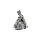 Miuco Mini Rhinestone Hobo Dumpling Bag Crystal Evening Bucket Handbag Bling Sparkling Clutch Crossbody Bag Silver