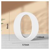 Zaruatu 6 Inch White Wood Letters Unfinished Wood Letters for Wall Decor Decorative Standing Letters White Block Letters for Wall Decoration for Craft Home Party Projects (O)