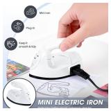 GoLashFun Mini Craft Iron Mini Heat Press Small Iron Portable Handy Travel Heat Iron-on for Transfers,Clothes,Crafts,Patches,DIY (Mini White)