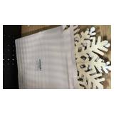 Wooden Large Snowflake Ornaments Sign Christmas Decorations 6 Pack, Wood Hollow White Snowflakes Crafts Winter Hanging Plaques Decorations 6 Size of Cutouts New Year Wall Bedroom Living Room Decor