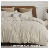 Bedsure Duvet Cover Oversized King Size - Soft Double Brushed Bedding Set for Kids & Adults, Zipper Closure, 3 Pieces, Includes 1 Duvet Cover (120\"x98\") & 2 Pillow Shams, NO Comforter, Linen