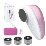 AprElm Rechargeable Electric Foot Callus Remover with 3-Sizes 120Pcs Sandpapers, Professional 1000RPM Electric Foot File with Organizer, Pedicure Tools Gifts for Women Men (E5 Pink-White)