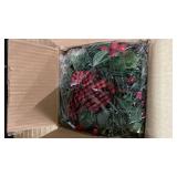 2Pcs Christmas Wreath, 10 Inch Mini Wreaths for Kitchen Cabinets, Christmas Door Wreath, Small Christmas Wreath for Fireplace Window Farmhouse Indoor Home Decorations